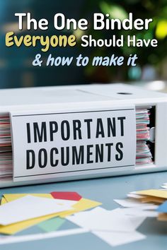 The One Binder EVERYONE Should Have - and How To Make It Important Documents Binder, In Case Of Emergency Binder, Organize Important Documents, Binder Paper, Emergency Binder, Life Binder, Paper Clutter, Important Documents