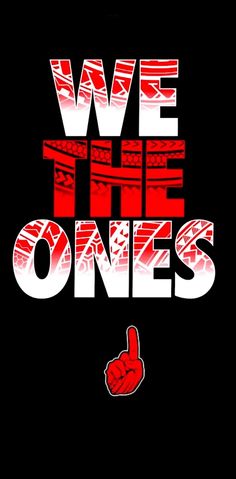 we the ones logo on a black background with red and white lettering that says, we the