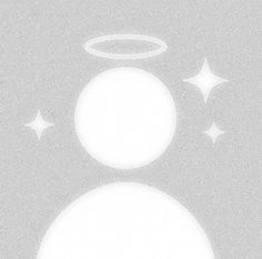 an image of two white circles with stars around them on a gray and black background