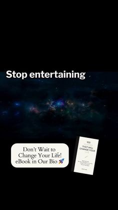 a book with the title stop entertaining don't write change your life ebook in our bio