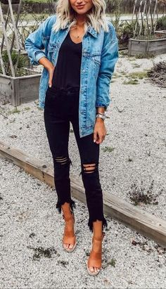 How To Wear Denim Jacket, Look Legging, Mode Chic, Outfit Jeans, Looks Style