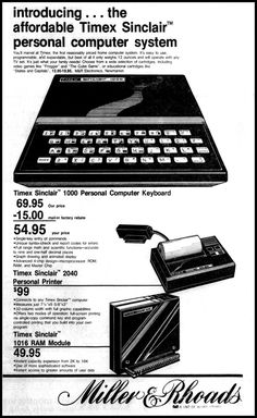 an advertisement for a computer that is in black and white with the words, micro keyboard