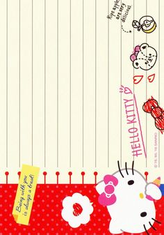 a hello kitty notepad with lots of stickers on it