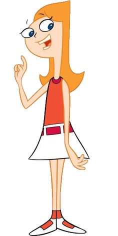 a cartoon girl with glasses and an orange shirt is standing in front of the camera