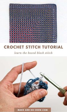 Create stunning square crochet stitches with this free block stitch tutorial from Make and Do Crew. This easy crochet stitch is approachable for beginners and creates a minimalist boxed design. Visit our blog and follow the step by step photo tutorial for a beautiful crochet stitch to use for crochet blankets and more.