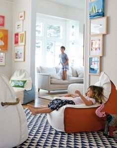 Things We Love: Serena and Lily Kids Hangout Room, Serena And Lily, Kids Seating, Bean Bags, Family Room Design, Bag Chair, Serena & Lily