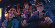 a group of people riding in the back of a car