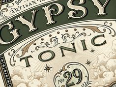 Gypsy Tonic Logos, Menu Illustration, Whiskey Label, Lettering Inspiration, Engraving Illustration, Print Posters, Wells Fargo, Vintage Type