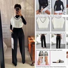 Interview Outfit With Sneakers, Rihanna Business Style, Business Casual Outfits Shein, Business Casual Skirt Outfits, Cooperate Baddie, Style Skirt Outfit, Black And White Business Casual, Baddie Office, Woman Fashion Winter