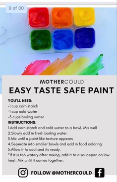 the instructions for how to make homemade watercolor paint