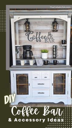 coffee bar and accessory ideas with text overlay