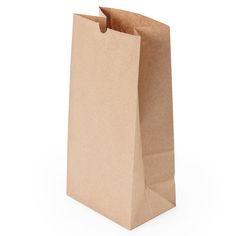 a brown paper bag on a white background