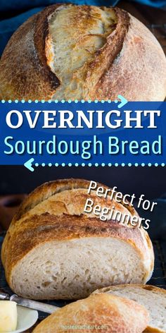 a loaf of sourdough bread sitting on top of a cooling rack