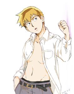 Fan Art, Anime Guys, Anime Characters, Character Design, Arataka Reigen, Mob Physco 100, Blonde Guys, Cute Art, On Twitter