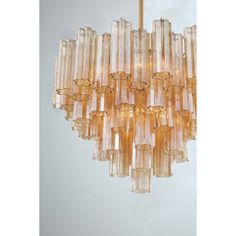 a large chandelier made out of glass tubes