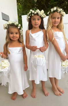 Dress up your little one in pretty style with the Little Verona Dress. This cowl neck dress is just like mama's Verona, with adjustable straps. Christening Outfit Girl, Flower Girl Outfits, Champagne Flower Girl, Mumu Wedding, Rehearsal Dinner Outfits, White Satin Dress, Maternity Bridesmaid Dresses, Satin Flower Girl Dress, Wedding Dresses For Kids