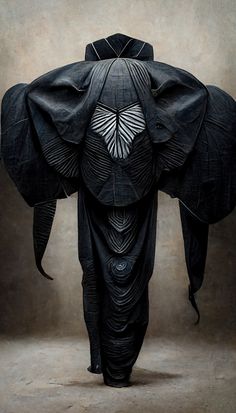 an elephant with its trunk wrapped around it's head