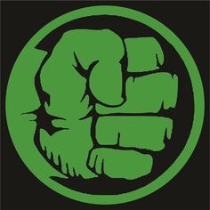 a green fist in a circle on a black background