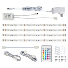 led strip light kit with remote control and accessories for lighting up the wall or ceiling