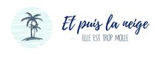 a palm tree with the words et plus la vegee in blue and white