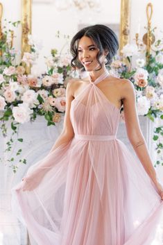 Rosalie Tulle Convertible Dress Tulle Straps, Cinnamon Rose, Wedding Parties Colors, Tulle Bridesmaid Dress, Gettin Hitched, Bridesmaid Dress Colors, Convertible Dress, Bridesmaid Style, Pink Tulle