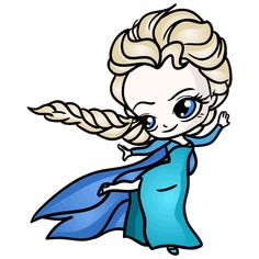 Learn how to draw Elsa Queen - Chibi Elsa Chibi, How To Draw Elsa, Elsa Queen, Elsa Pictures, Drawing Tutorials For Beginners, Kids Room Wall Decor