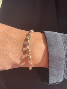 "For a limited time only, Enjoy 20% off every item in my store!! 14k Solid Tri Colored Gold Puffed Mariner Link Chain Bracelet (DS1050P271) Material: 14k Solid (not plated or filled) Gold. Stamped 14k. Measurement: 7 1/4\" long Total Weight: Approx. 5 grams Please note: all of my items are 100% real 14k solid gold. Please be confident, none are plated or filled they are solid 14k gold. If you have any questions, please feel free to ask. I am more than happy to help in every way. Let's Stay Conne Jewelry Vendor, Womens Bracelet, Summer Anklets, Everyday Bracelet, Link Chain Bracelet, Mini Heart, Sterling Silver Cross, Silver Cross, Link Necklace