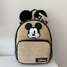 Disney Primark Straw Mickey Mouse Mini Backpack. Brand New With Tags. Never Been Used! Perfect For The Summer And Spring! Disney Style, Mickey Mouse Candy Bags, Disney Primark, Disney Bags Backpacks, Disney Bags, Micky Mouse, Disney Bag, Candy Bags, Mini Backpack