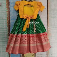 Latest Langa Blouse For Kids, Kids Pavadai Blouse Designs, Kids Langa Blouse Designs, Kids Lehenga Blouse Designs, Traditional Baby Dresses, Pavadai Sattai