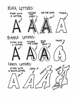 some type of letters that are written in black ink and have different types of lettering