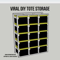 an image of a storage unit with the words virtual diy tote storage on it