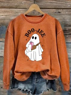 Faster shipping. Better service Ghost Print, Ghost Halloween, Halloween Ghost, Outfit Inspo Fall, Halloween Women, Print Sweatshirt, Summer Fashion Outfits, Print Pullover