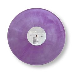 a purple disc that is sitting on a white surface with the words, sound control