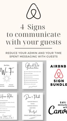 four signs to communicate with your guests
