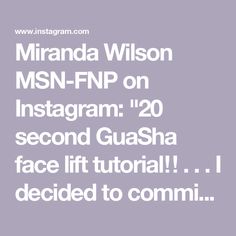 Miranda Wilson MSN-FNP on Instagram: "20 second GuaSha face lift tutorial‼️
.
.
.
I decided to commit to doing this routine for 7 days straight! When I compared videos I made of myself before the 7 days, I was shocked with how slim and lifted my face looked. 
.
.
.
I’m convinced guasha can really help slim and lift your face however you HAVE to be consistent! These results aren’t permanent but if youre looking for a minor fix, this will definitely help 
.
.
.
#guashatherapy #guashafacelift #antiagingtips" Health, Guasha Face, Be Consistent, Anti Aging Tips, A Minor, Face Lift, Gua Sha, I Decided, Health And Beauty