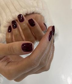 Wine Nails, Maroon Nails, Nagellack Trends, Cherry Nails, Short Square Nails, Casual Nails, Nagel Inspo, Burgundy Nails, Manicure Y Pedicure