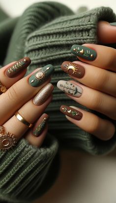 Manikur Kuku, Boho Styl, Makijaż Smokey Eye, Gel Nail Colors, Thanksgiving Nails, Nagel Inspo, Winter Nail Art, Autumn Nails, Stylish Nails Art