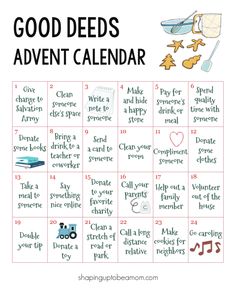 a printable calendar with words and pictures on it to help kids learn how to use the