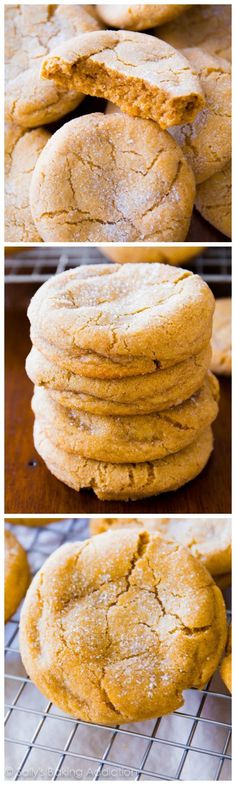 several pictures of cookies cooling on a rack