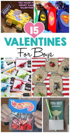 valentine's day gift ideas for boys with the title overlay that reads 15 valentines for boys