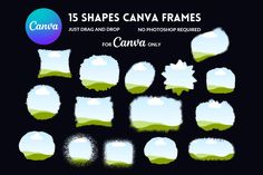 15 Editable Canva Frames Background Canva, Canva Frames, Grunge Background, Brush Strokes, Drawing And Illustration, Digital Drawing, Template Design