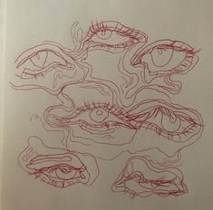 an image of a drawing with lines on paper in the shape of eyes and lips