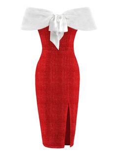 Red 1960s Plush Bow Pencil Dress With Cape | Retro Stage Retro Stage, Lace Swing Dress, Feminine Clothing, Halter Swing Dress, Dress With Cape, Sequin Evening Dresses, Standard Dress, 1960's Dress, Capes For Women