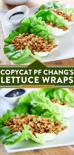 Copycat Pf Chang’s Lettuce Wraps, healthy dinner ideas, asian inspired meals 500 Calorie, Pf Changs, Lettuce Wrap Recipes, Chicken Lettuce Wraps, Savory Chicken, Thanksgiving Side, Lettuce Leaves