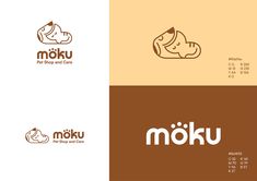 Moku Pet Shop and Care on Behance Pet Shop Brand Identity, Pet Care Logo Design, Pet Shop Logo Design Ideas, Pet Store Branding, Petshop Logo Design, Pet Brand Logo, Pet Graphic Design, Pet Logo Branding, Pet Food Logo