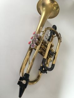 an image of a brass trumpet on a white background