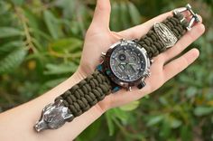 New! Bracelet Watches Survival Paracord Jewelry Brutal "Wolf".  Сustom-sized was just added to eBay. Check it out! #eBay #eBaySeller Paracord Bracelets, Paracord Jewelry, New Bracelet, Paracord Survival, Paracord Bracelet, Mens Jewelry Bracelet, Bracelets And Charms, Paracord, Check It Out