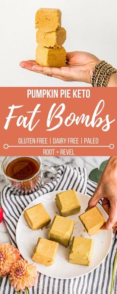 Chockfull of healthy fats and plant-based protein, these easy Pumpkin Pie Ketogenic Fat Bombs are dairy-free, gluten-free, Paleo, and low carb, making them the perfect energy-giving snack, breakfast and even dessert! Fall Sweets, Paleo Bars, Easy Pumpkin Pie, Keto Diet Breakfast, Fat Bomb Recipe, Keto Ideas, Keto Fat, Vegan Keto, Foods To Avoid