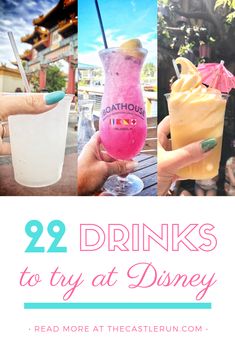 drinks to try at disney world with text overlay that reads 29 drinks to try at disney