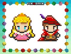 pixel art with two different characters on it